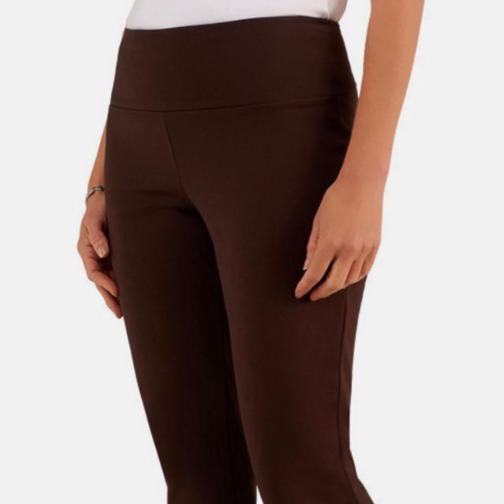 New Women’s with Control Shaping Regular Straight Slim Leg Pant Chocolate XXS